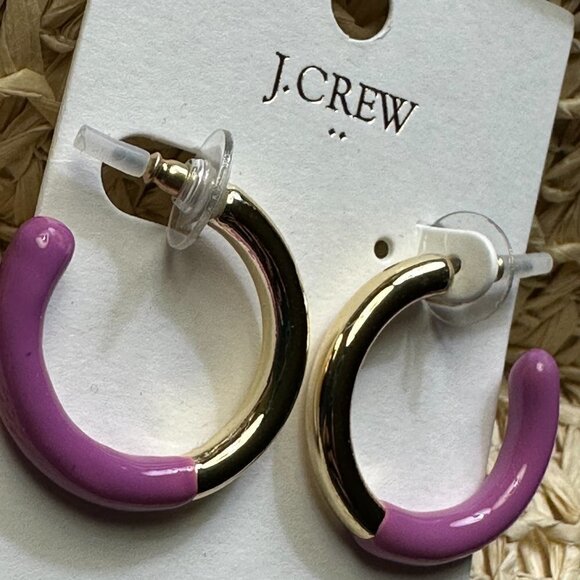 J. Crew Purple Enamel and Gold Tone Earrings - Picture 4 of 6